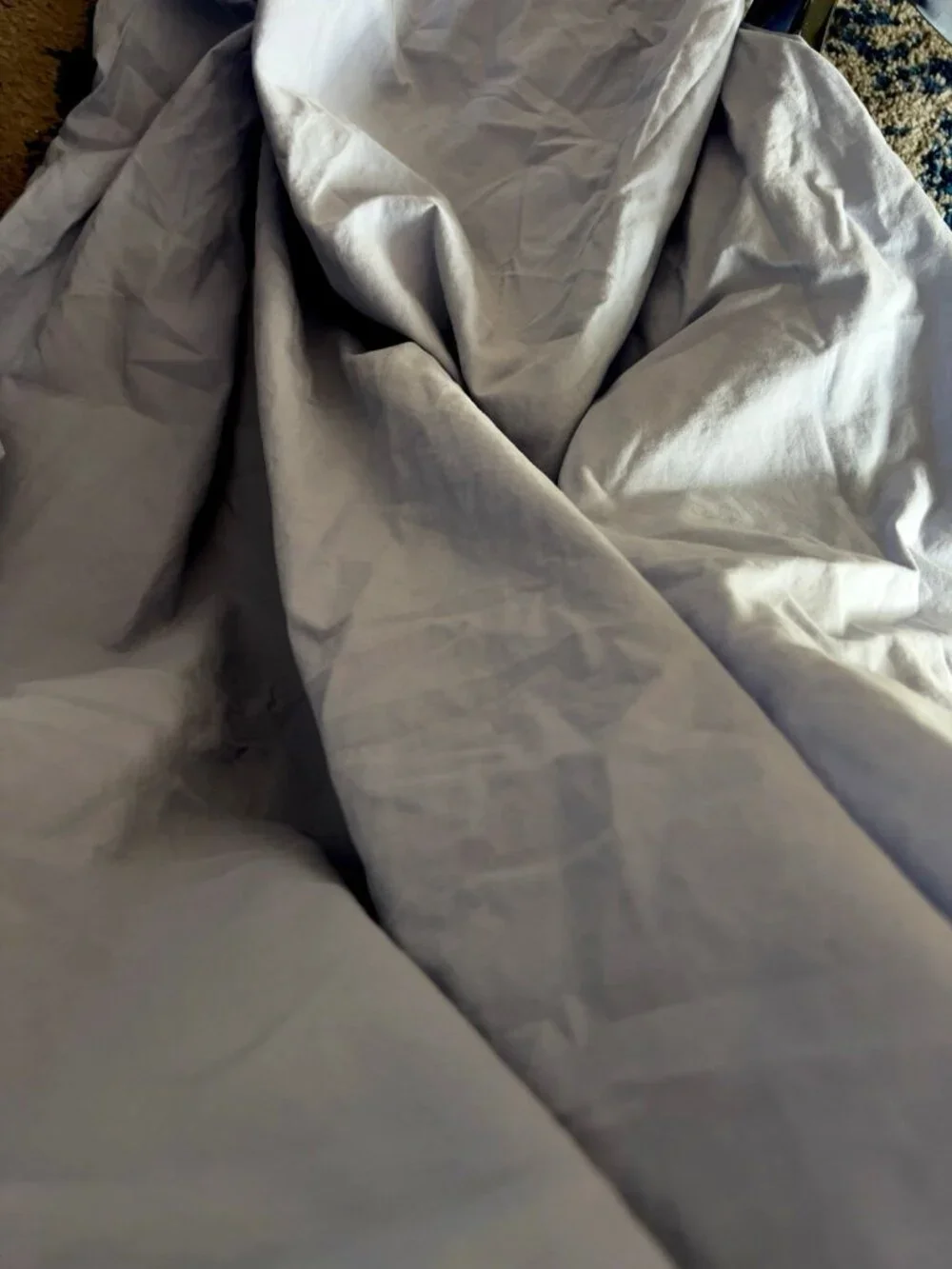 ZARA HOME Queen Flat Sheet Blue 100% Cotton 86